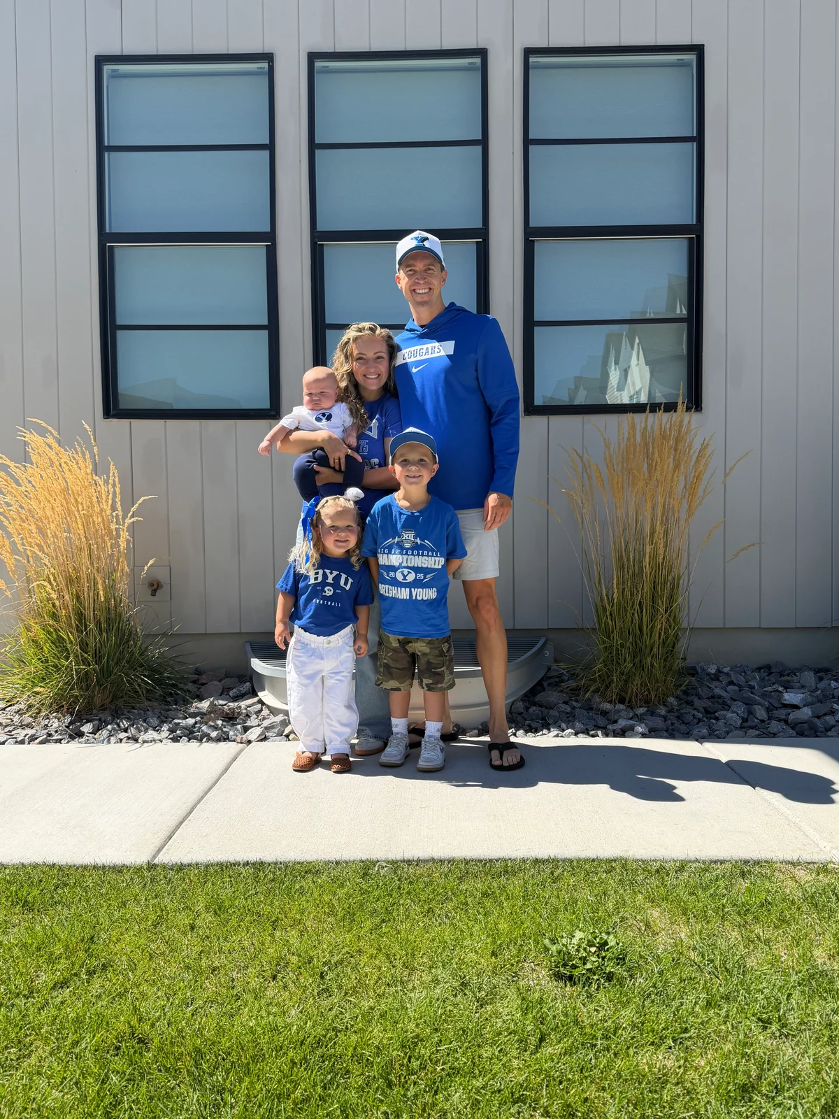 Our family outside in BYU gear.